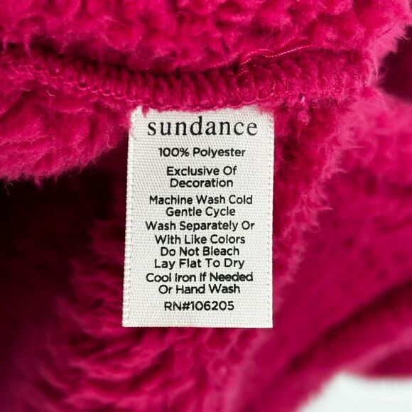 Sundance Sasha Fleece Oversized Pullover Teddy Sweater Small Magenta - Picture 7 of 7